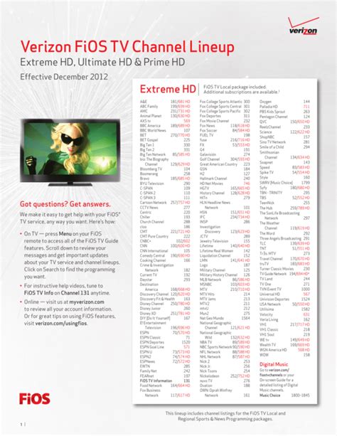 extreme hd tv fios channels.